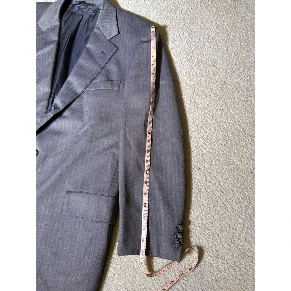 Vintage‎ Brooks Brothers Brooksease Wool Blazer Gray Stripe Made USA 40